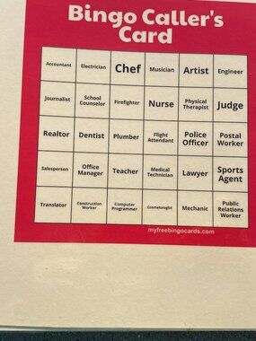 Career Bingo w/ Caller Card-Laminated-like new!